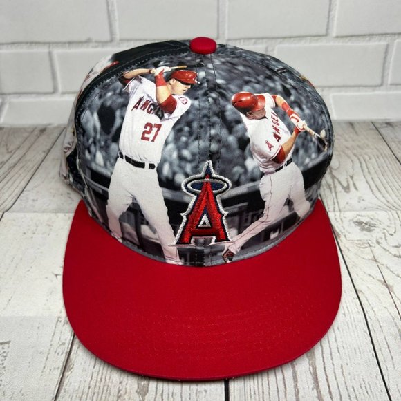 Vintage Los Angeles Angels Mike Trout 27 Sixth Man Promotions Hat Snapback Cap - Picture 1 of 8